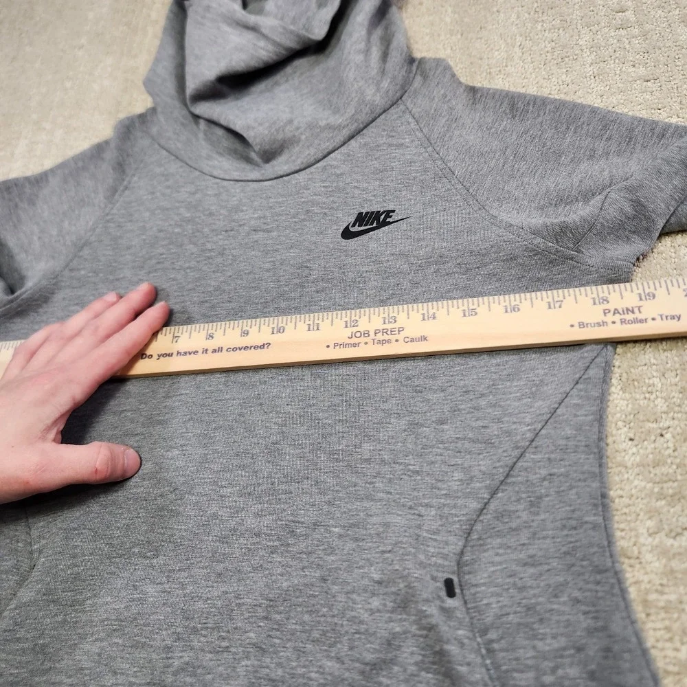 Nike Tech Fleece Hoodie Women Small Gray Ninja Hood Mock‎ Athleisure Pullover